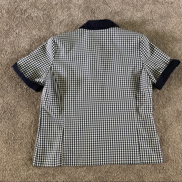 Elizabeth Williams Vintage Blouse Top Button Up Size XL Checkered Workwear - Picture 9 of 12